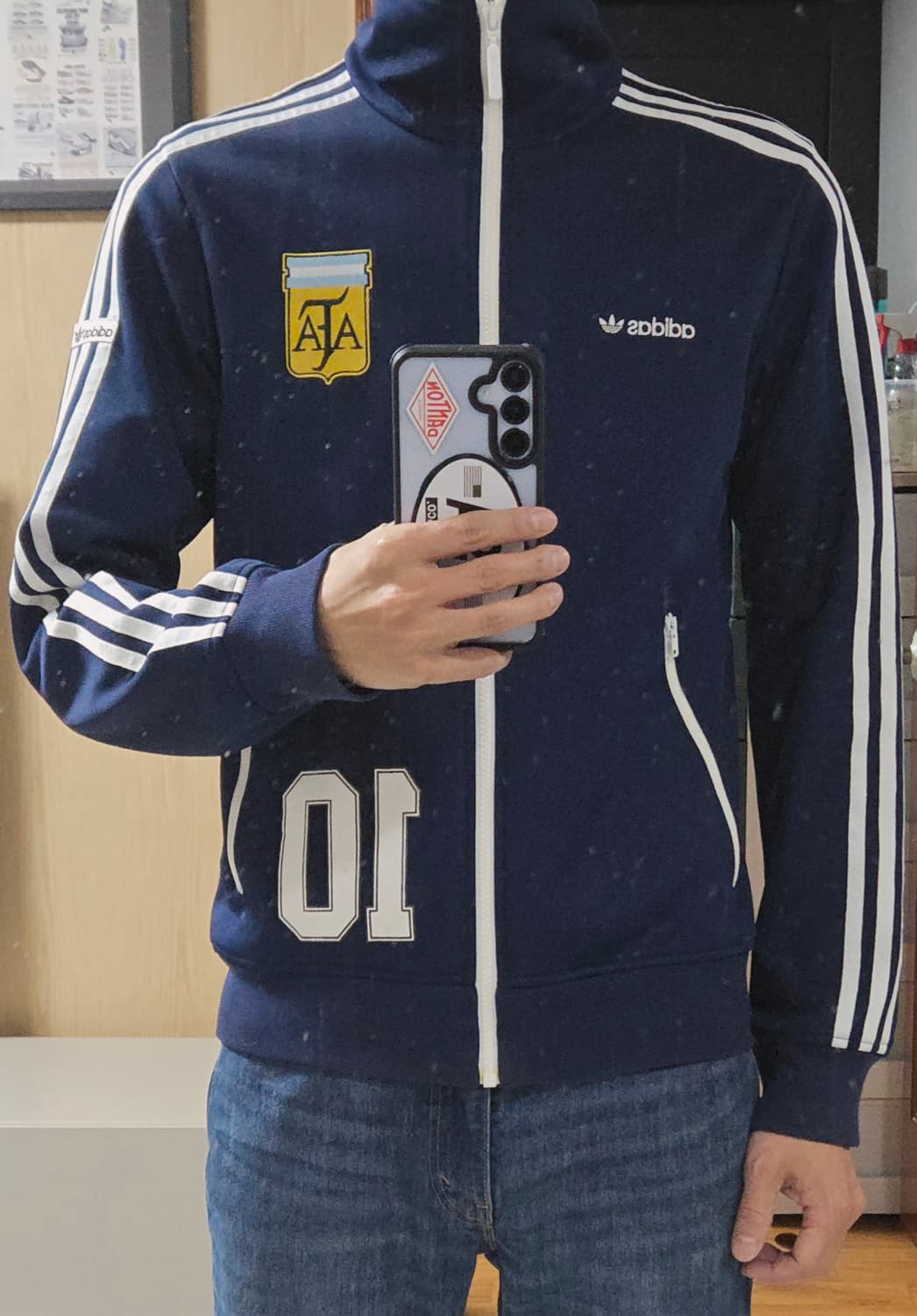 (착샷) 아디다스 아르헨티나 져지 트랙탑 메시 마라도나 상품이미지9