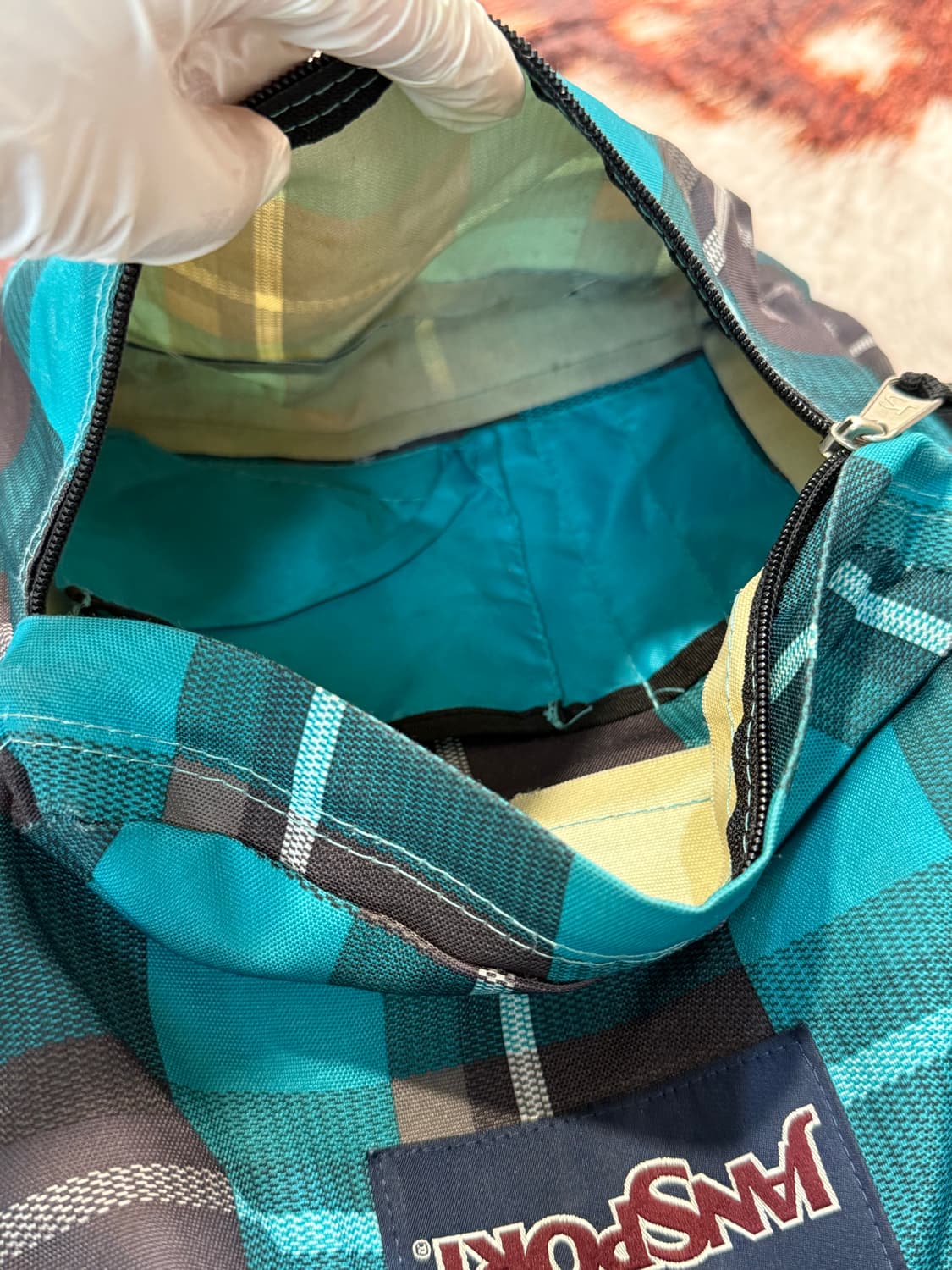 잔스포츠 Jansport T501 슈퍼브레이크 블루 체크 백팩 OS 상품이미지5