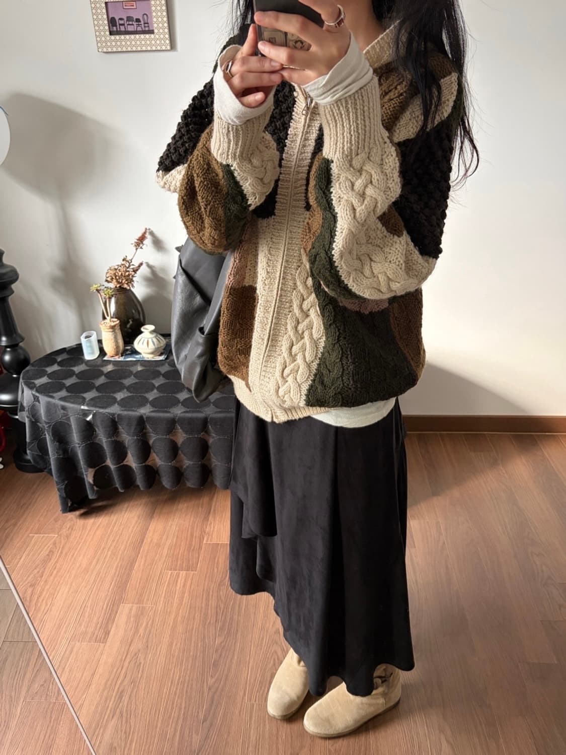 patchwork hooded zip-up 상품이미지2