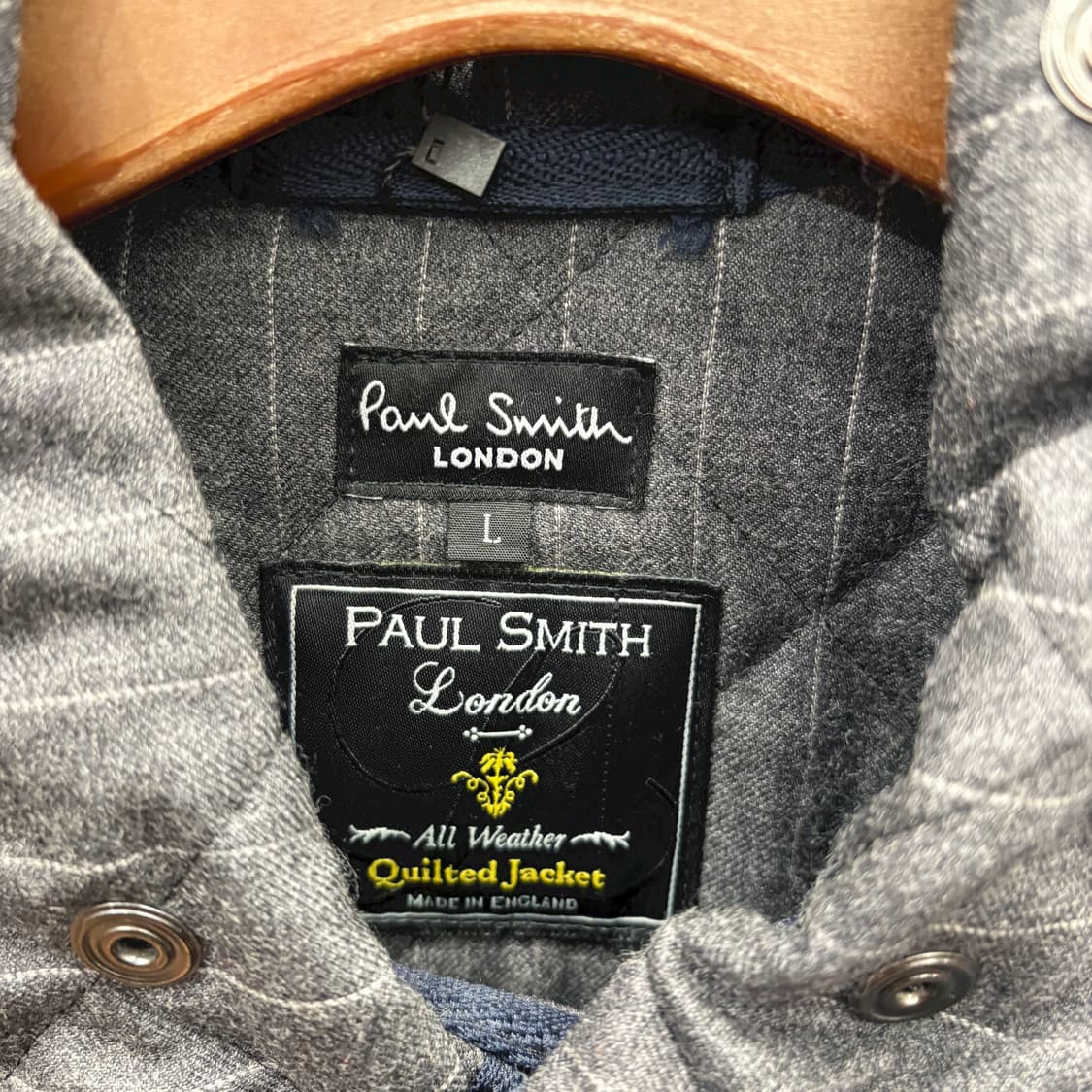 폴스미스 런던 클래식 올 웨더 퀄팅 자켓 사선 포켓 버튼 디테일 차콜 상품이미지7