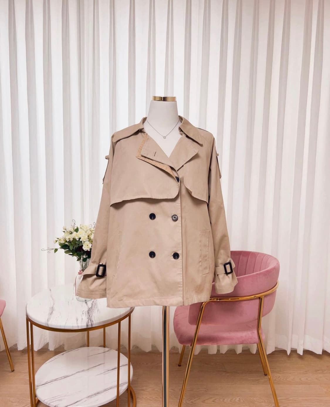 여성 숏 트렌치자켓 상품이미지1