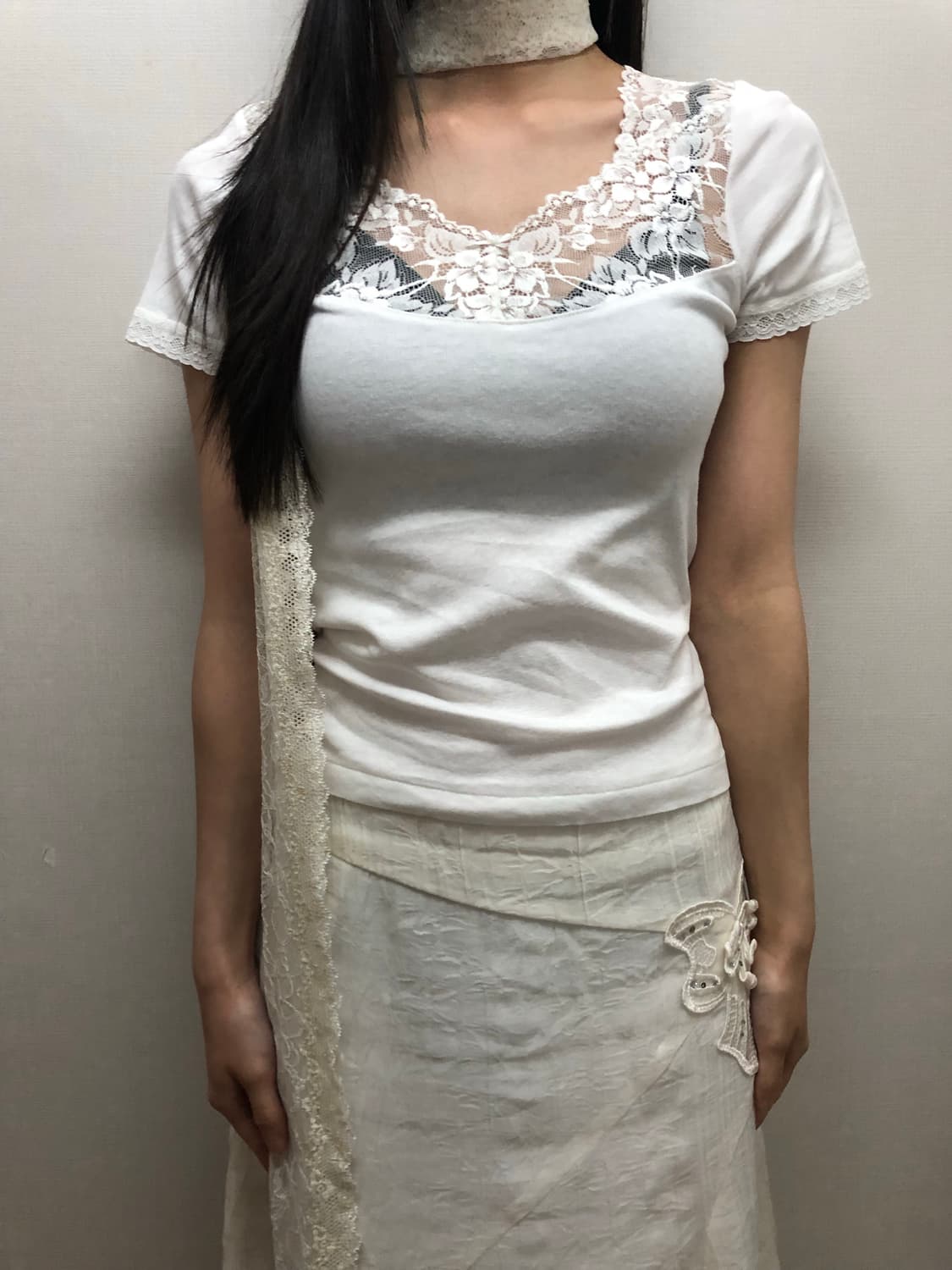 빈티지 화이트 레이스 탑 상품이미지1