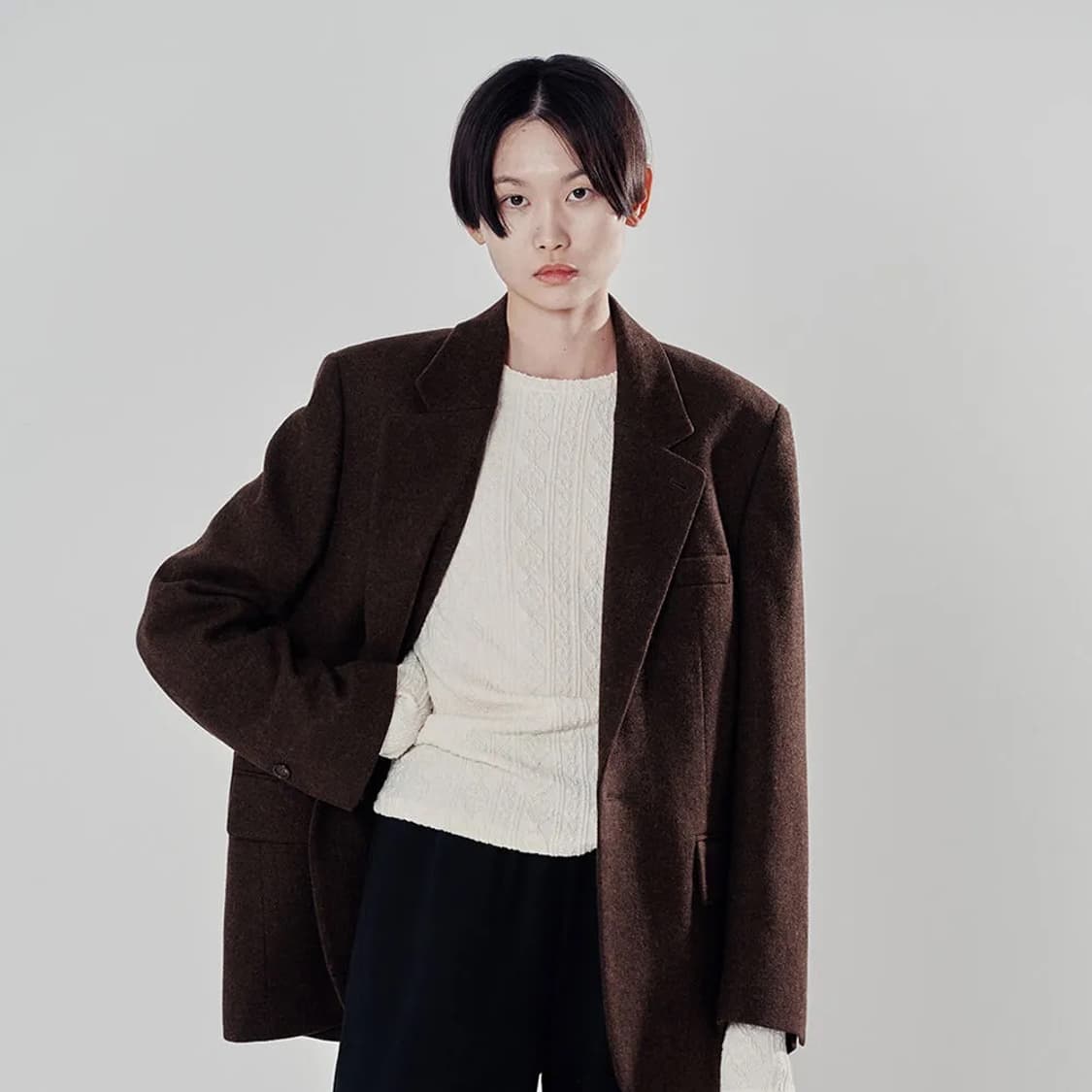 알테 alte 케이블 져지 티 cable jersy tee 크림색 택포 상품이미지1