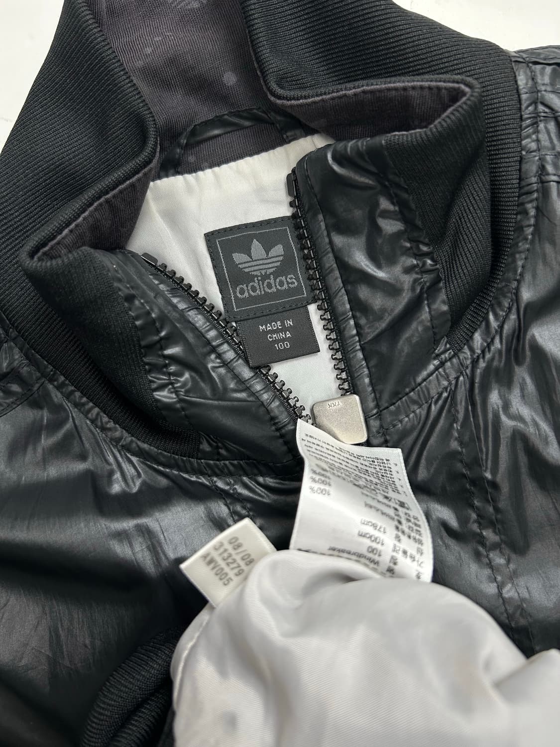 아디다스 실버 로고 유광 바람막이 트랙탑 100 상품이미지6