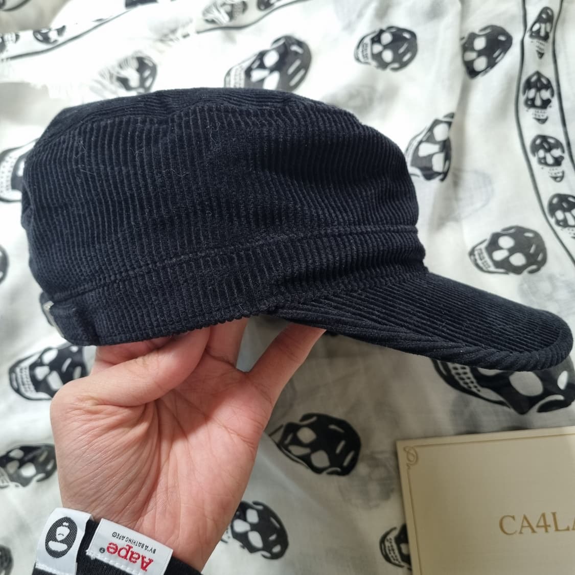 CA4LA 코듀로이 워크캡 블랙 상품이미지3