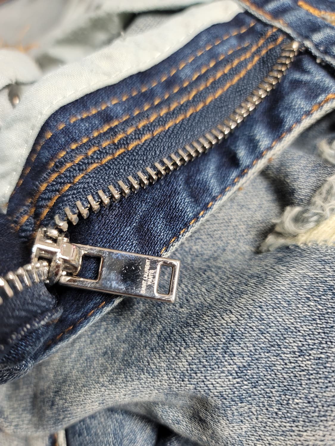 입생로랑 데미지드 데님 청바지 허리단면43 기장105 상태굿 상품이미지5