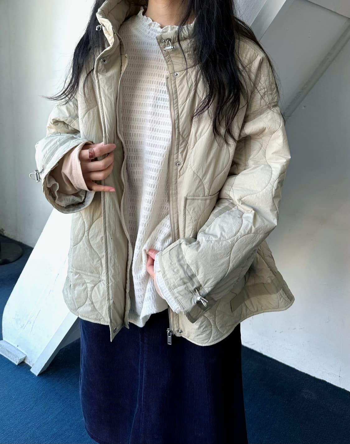 Shirred finish design stretched top 상품이미지9