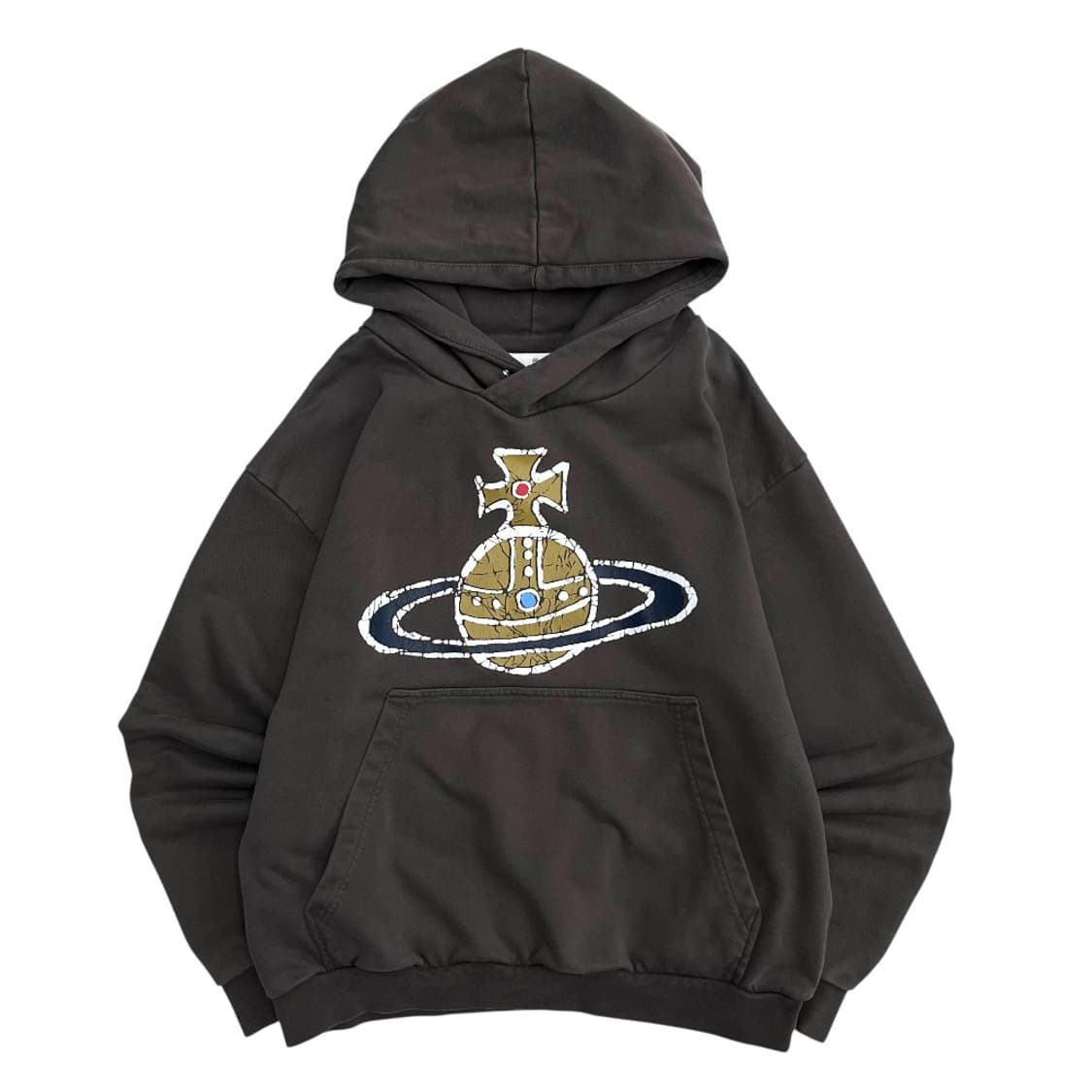 비비안웨스트우드 센터 빅로고 뮤트브라운 후드 상품이미지2