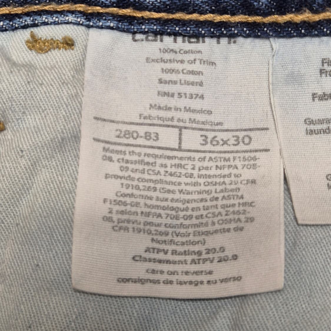 [36]MEXICO Made 칼하트 데님 -591 상품이미지3