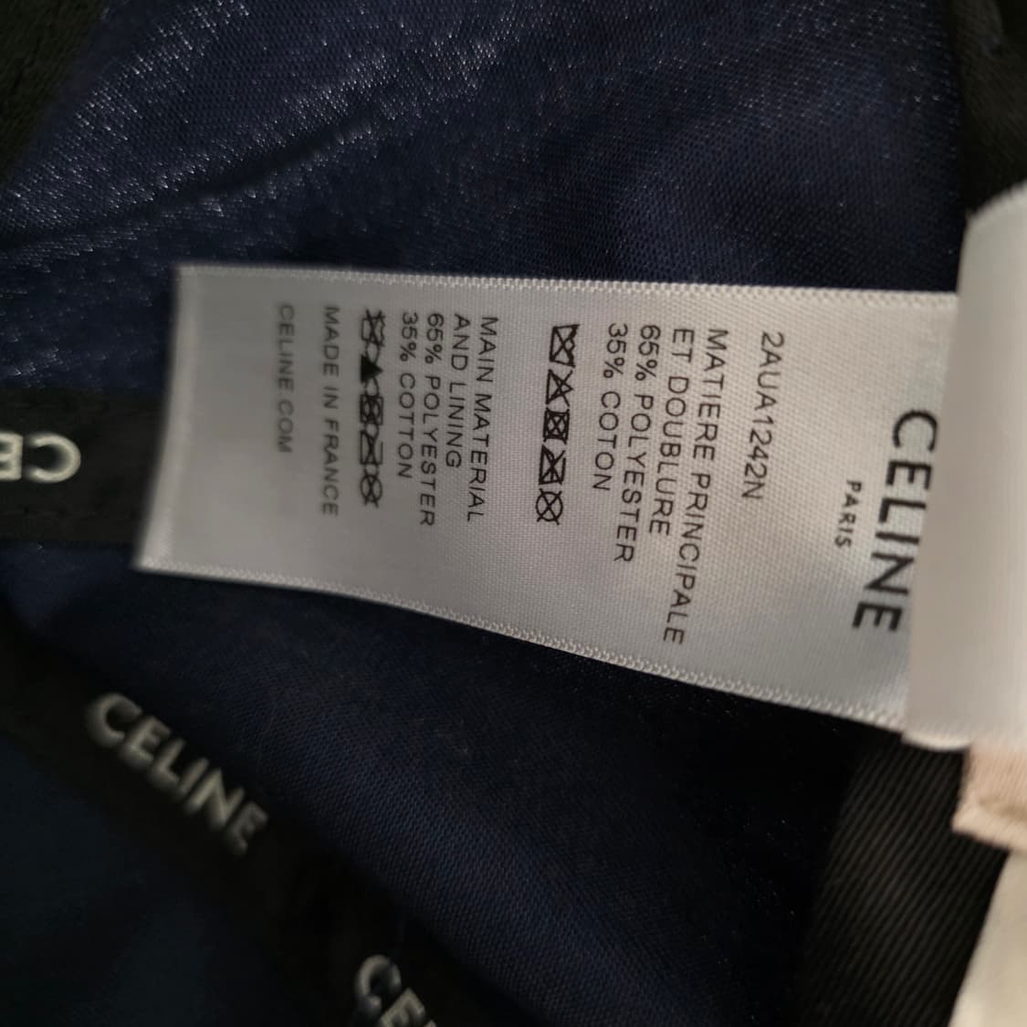 졍품 셀린느 CELINE 자수 네이비 볼캡 모자 상품이미지6