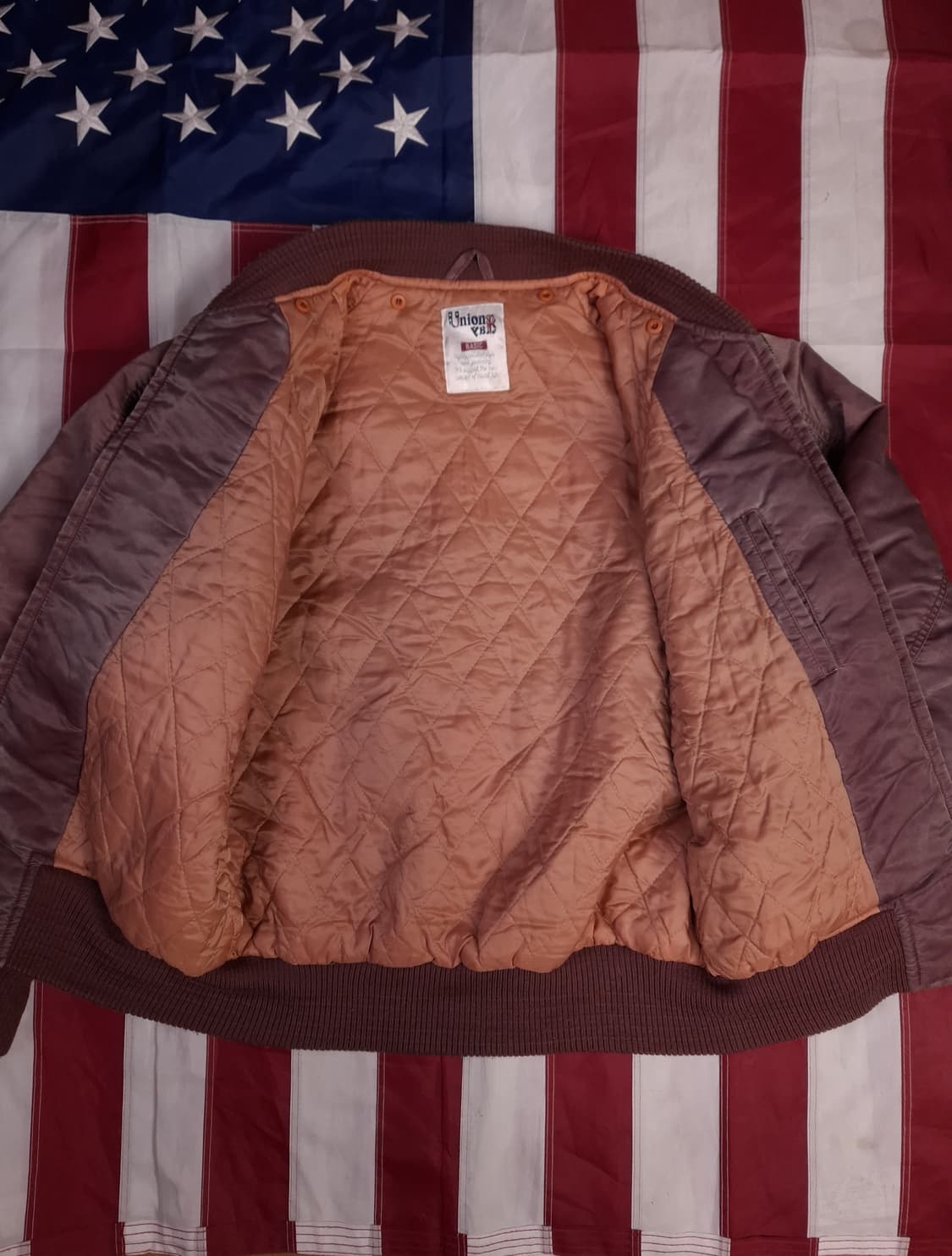 80's 일본판 유니온베이 피그먼트 레터링 MA-1 항공자켓 상품이미지8