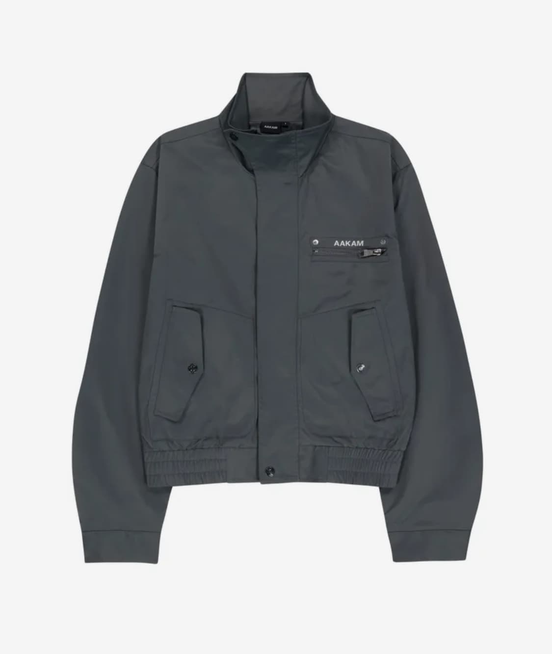 아캄 하이넥 버튼 자켓 다크그레이 상품이미지1