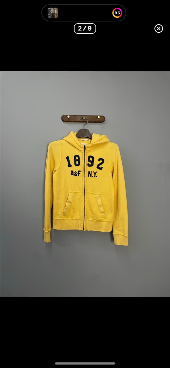 아베크롬비 옐로우 자수로고 후드집업 A3254 상품이미지2
