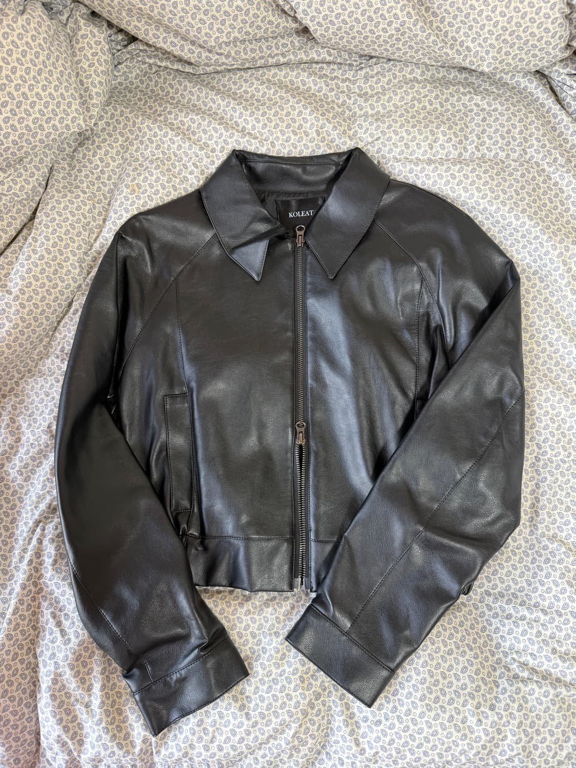 콜릿 크롭 가죽자켓 상품이미지2