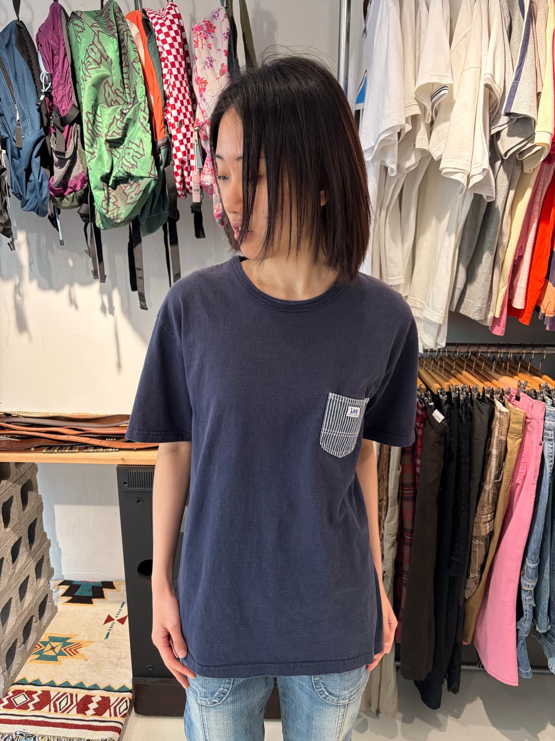 Lee 네이비 포켓 반발 티셔츠 L 상품이미지3