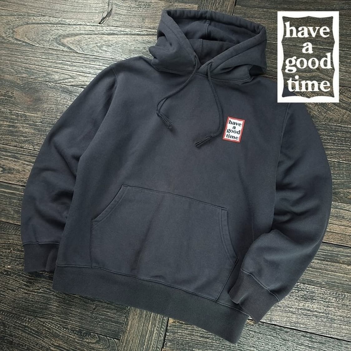 [해브어굿타임] 로고 프린팅 오버핏 후드티 M20157 상품이미지1