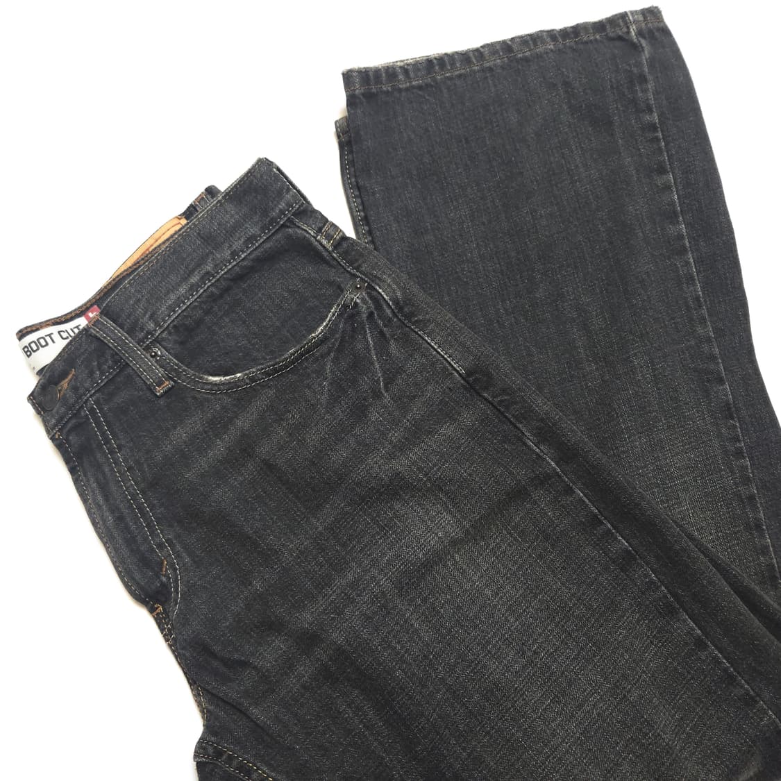 리바이스 527 로우 부츠컷 워싱 데님 팬츠 블랙 상품이미지6