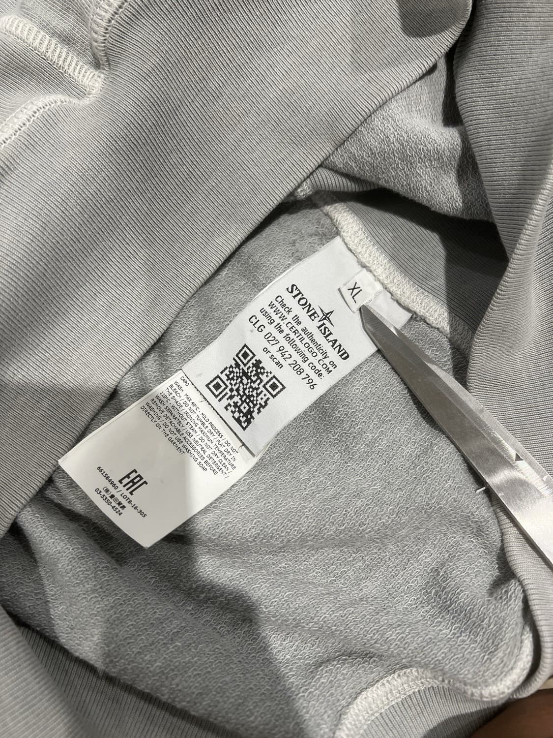 스톤아일랜드 후드티 그레이 XL 상품이미지3