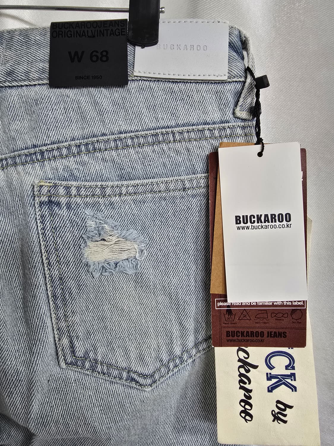 버커루 찢어진 데미지 청바지 연청 (1448) 상품이미지5