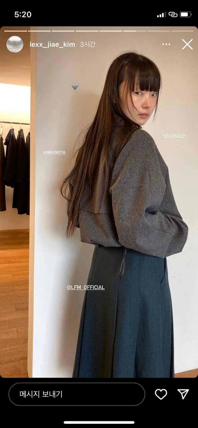 Lfm 플리티드 울 스커트m 상품이미지1