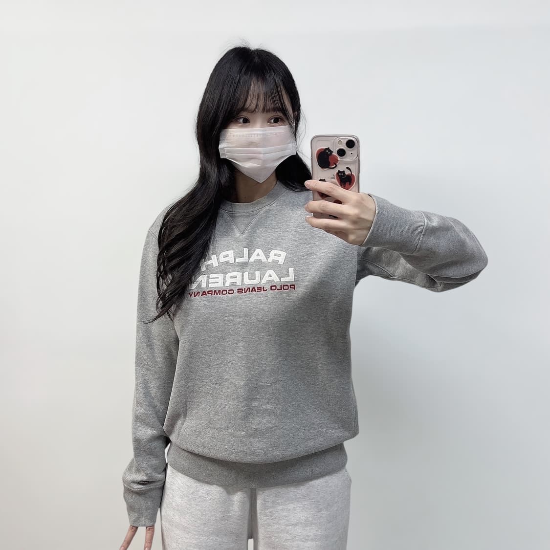 폴로 랄프로렌 아치 로고 크루넥 맨투맨 그레이 상품이미지1