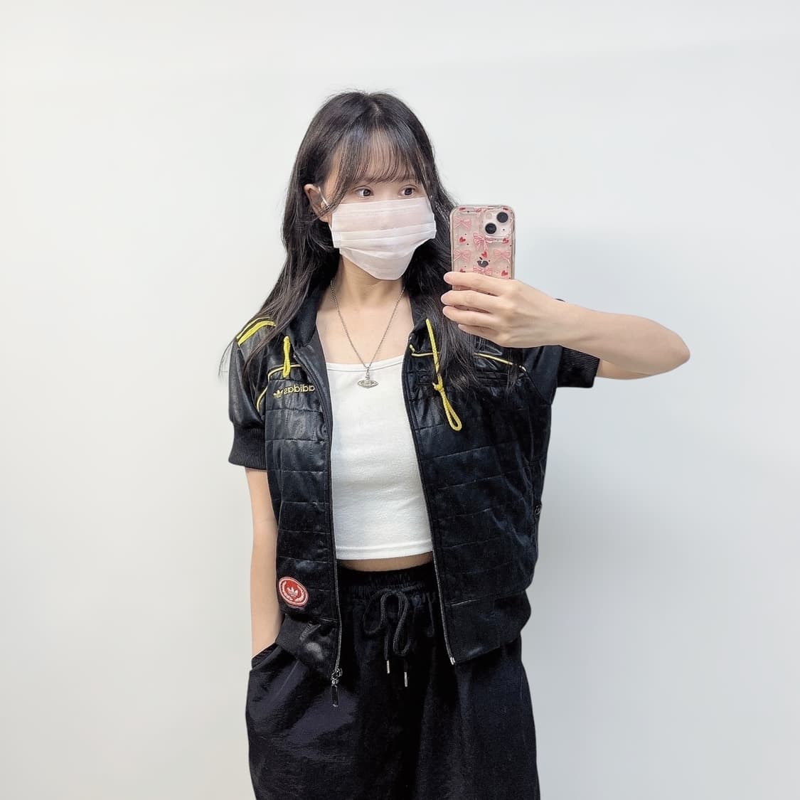 아디다스 불꽃 로고 반팔 후드 트랙탑 집업 블랙 상품이미지1