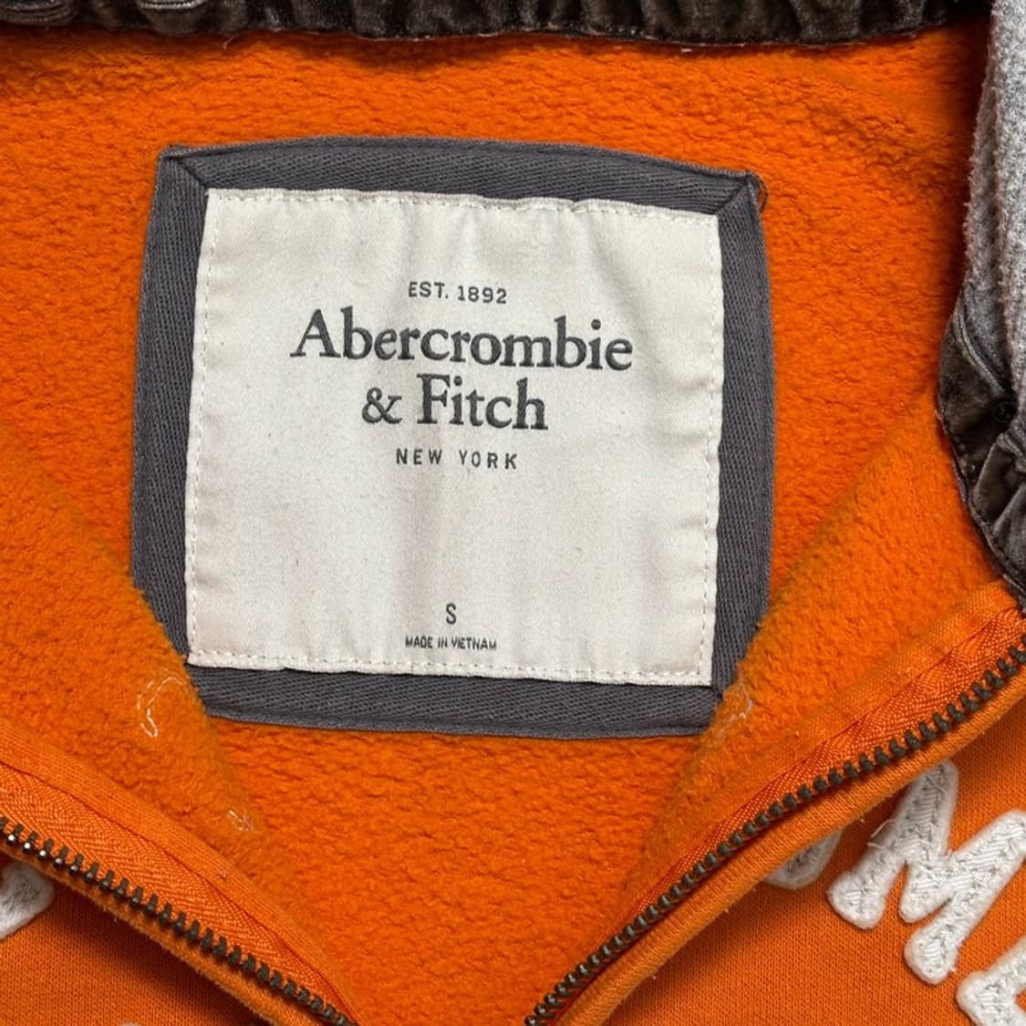  ABERCROMBIE & FITCH 1892 자수 후드집업 오렌지 S 상품이미지4