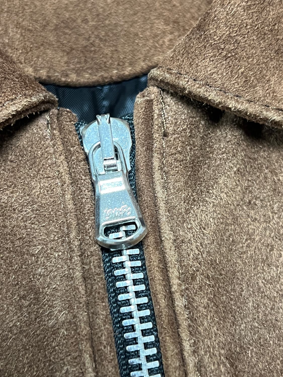 [L] 질스튜어트 리얼레더 스웨이드 브라운 트러커 자켓 상품이미지5