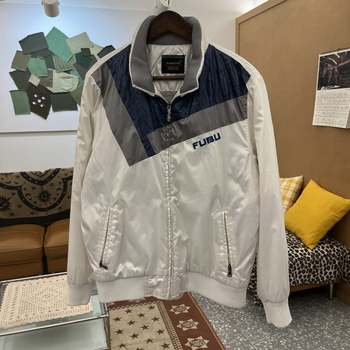 푸부 올드스쿨 레트로 빈티지 배색 바람막이 자켓 L C10275 상품이미지3