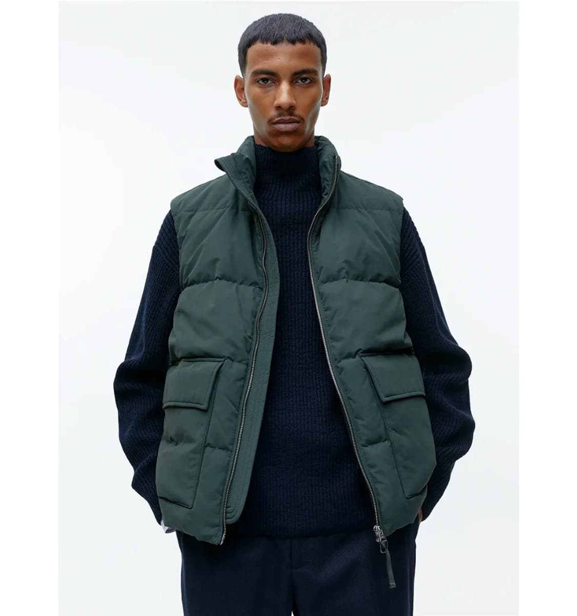 아르켓 Arket 패디드 다운 베스트 다크그린 패딩조끼 M 상품이미지2