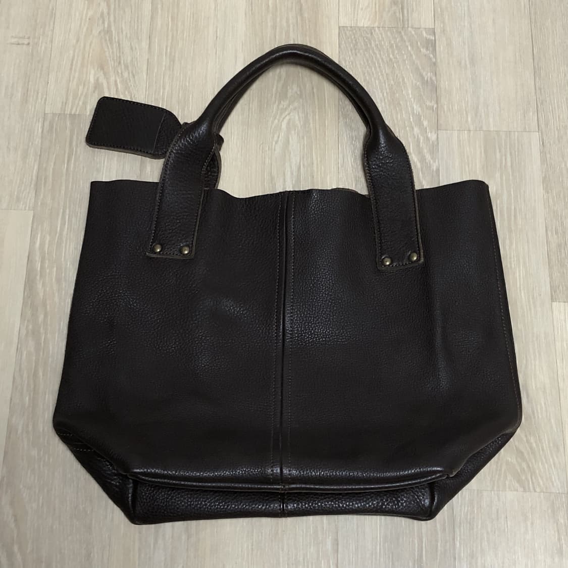 (OS) 빈티지 Vintage 카우 하이드 소가죽 토트백 카키 브라운 상품이미지1