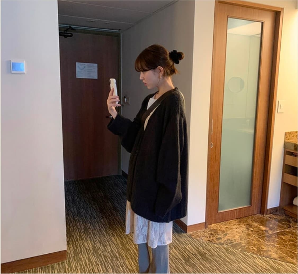 데일리마켓 헤어리 니트 가디건 상품이미지5