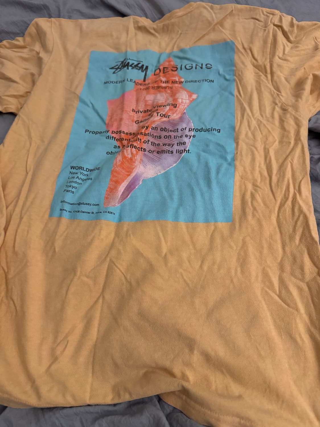 스투시 월드와이드 반팔 티셔츠 살구색 L 상품이미지2