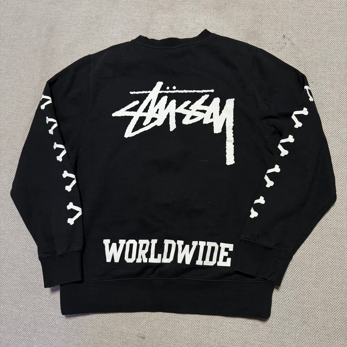 00s 스투시 월드와이드 스컬로고 프링팅 맨투맨 상품이미지5