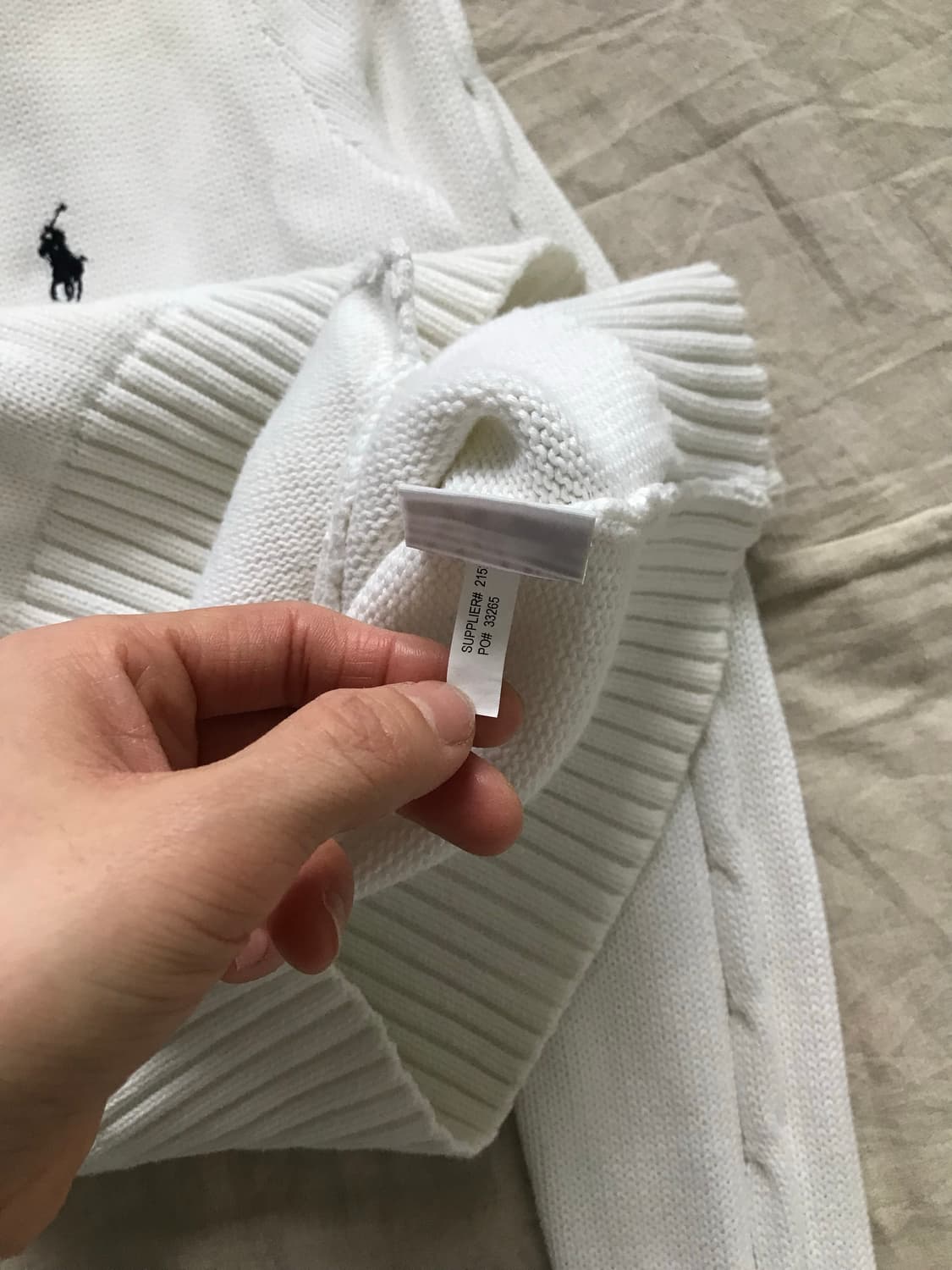 폴로 랄프로렌 포니 로고 화이트 니트집업 상품이미지10