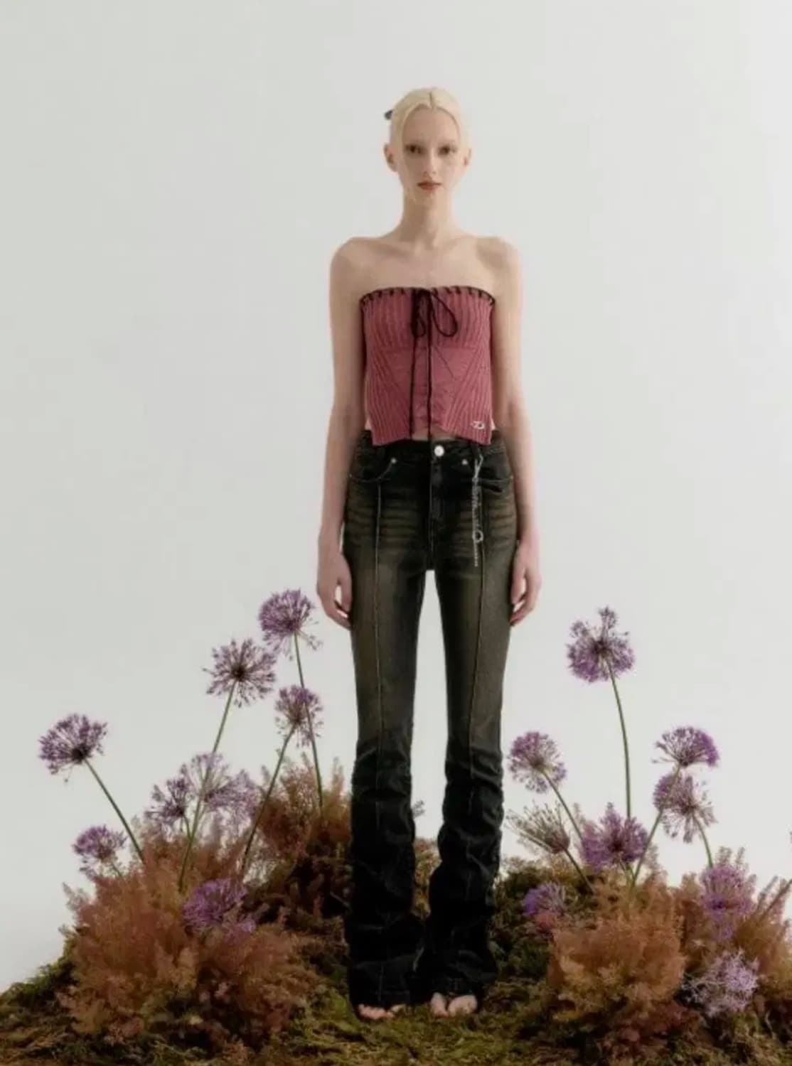 Yuse 셔링 포인트 슬림 데님 팬츠 black / S 상품이미지2