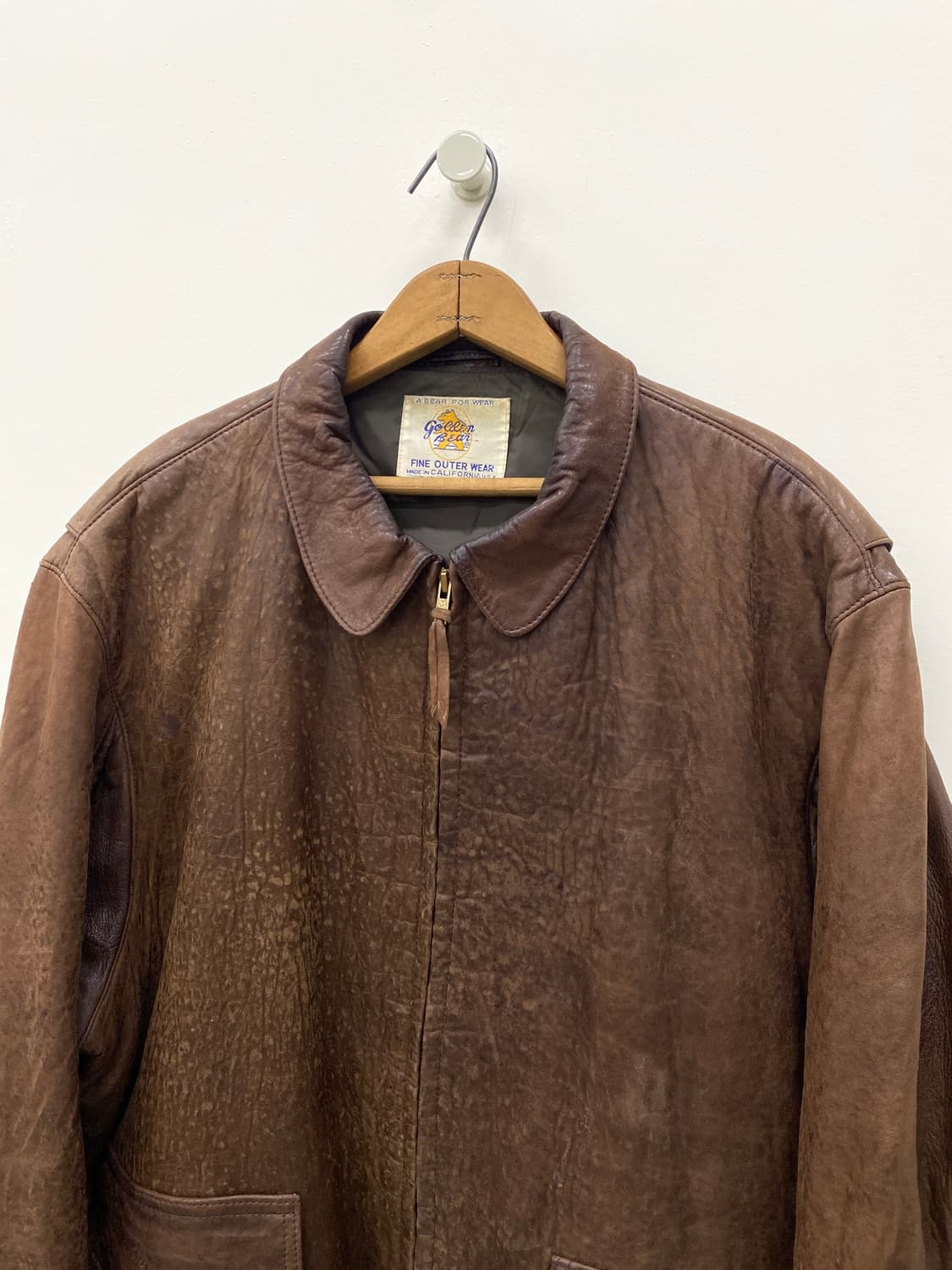 80‘s 골든베어 레더 봄버 자켓 상품이미지3