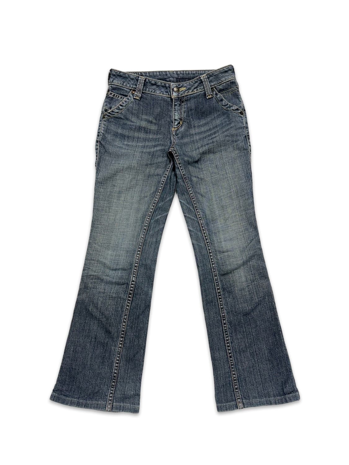 빈티지 로우라이즈 라인 데님 부츠컷 팬츠 상품이미지1