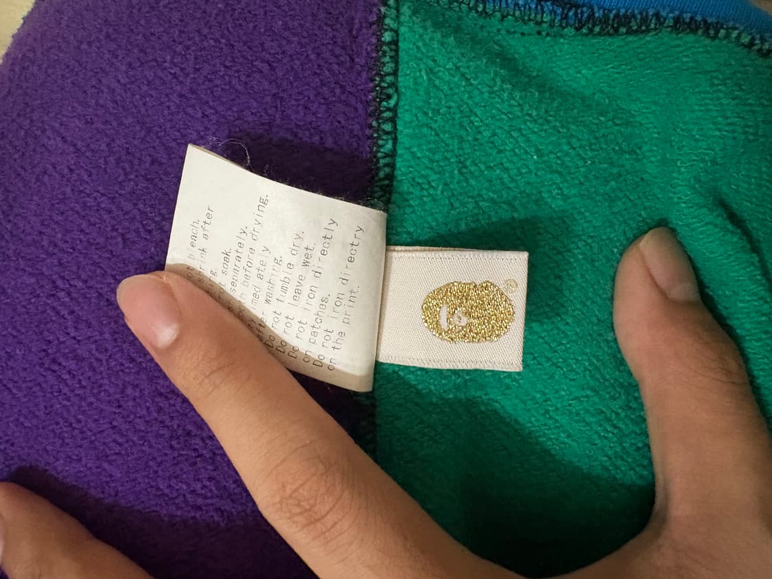 베이프 멀티컬러 샤크후드집업 L 판매합니다 상품이미지5