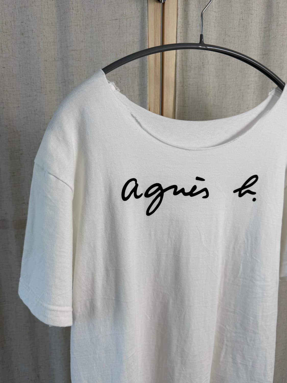 Agnes B. 아네스베 보트넥 컷팅 티셔츠 상품이미지4