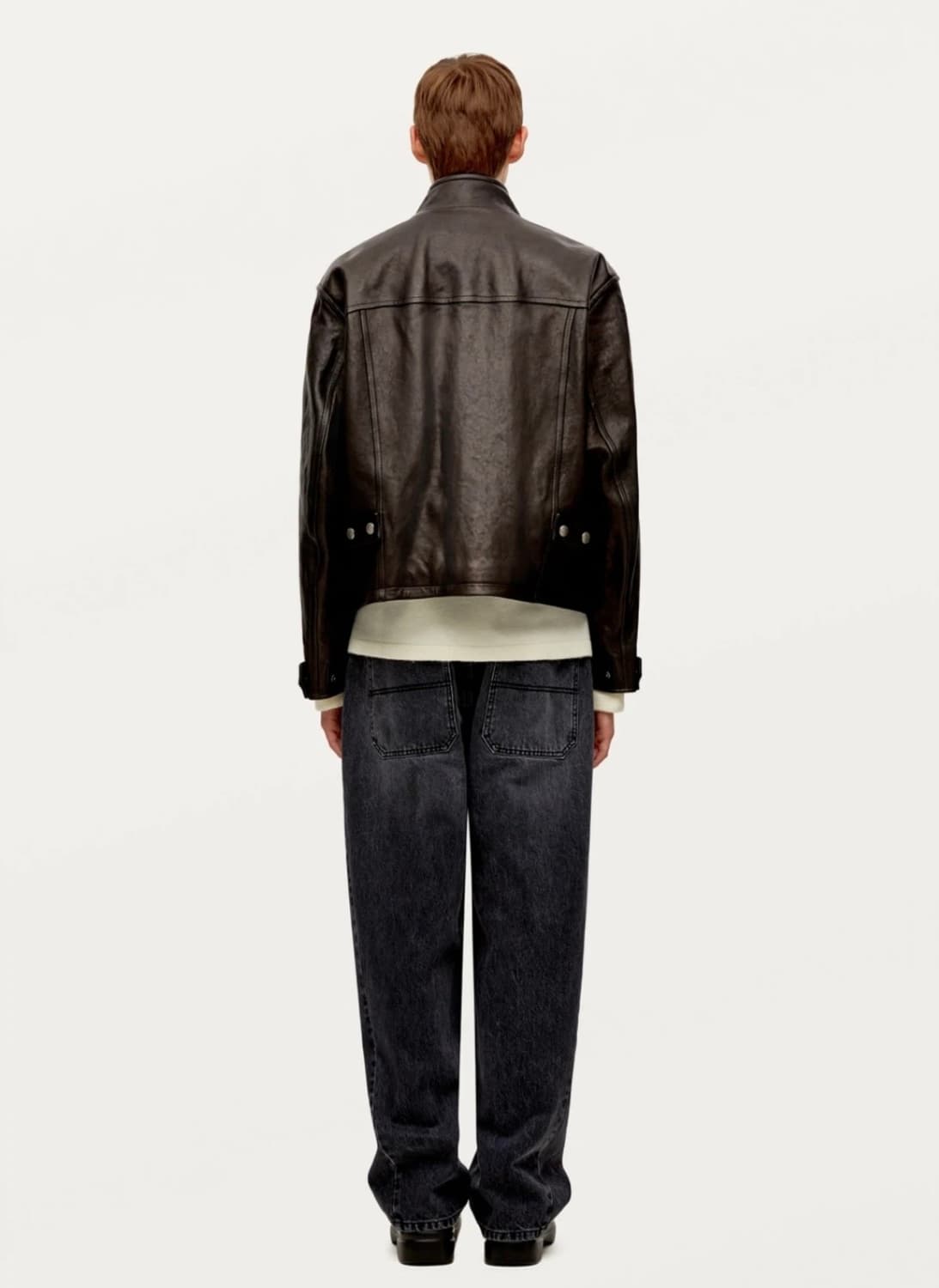 [50] 솔리드옴므 밴드넥 워싱 램스킨 레더 가죽 자켓 상품이미지4