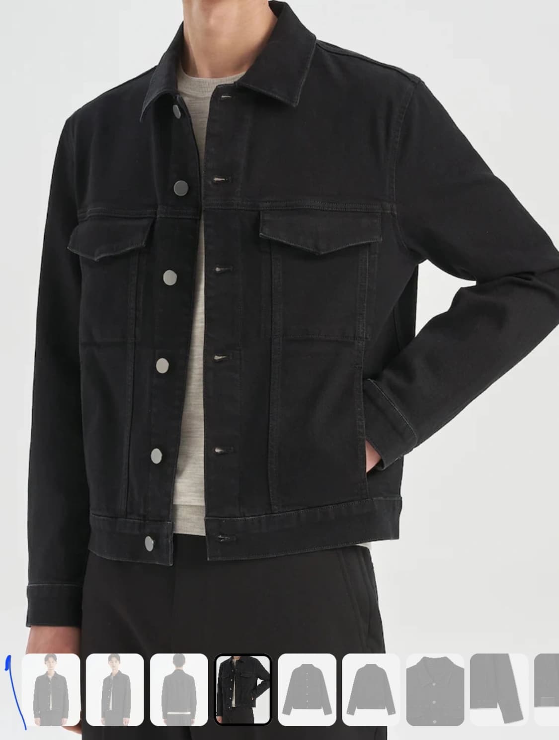 띠어리 데님자켓 블랙 L사이즈 상품이미지1