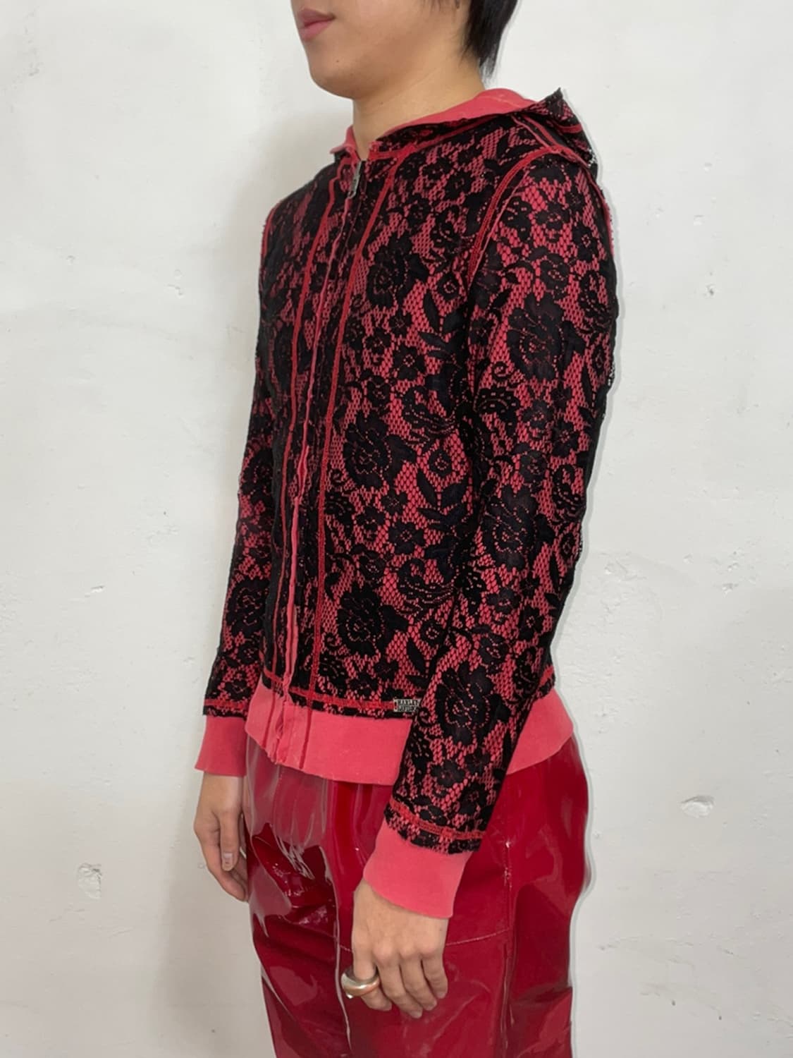 Rose see-through hooded zip-up 상품이미지2