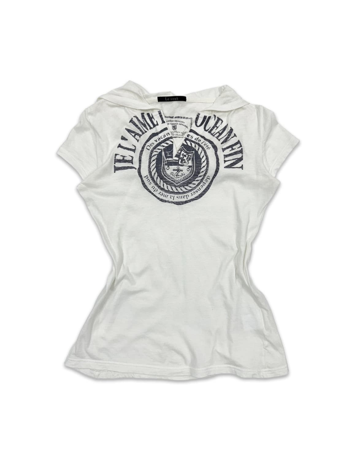 빈티지 LE SOUK 펑크 y2k 레터링 후드 반팔티 상품이미지1