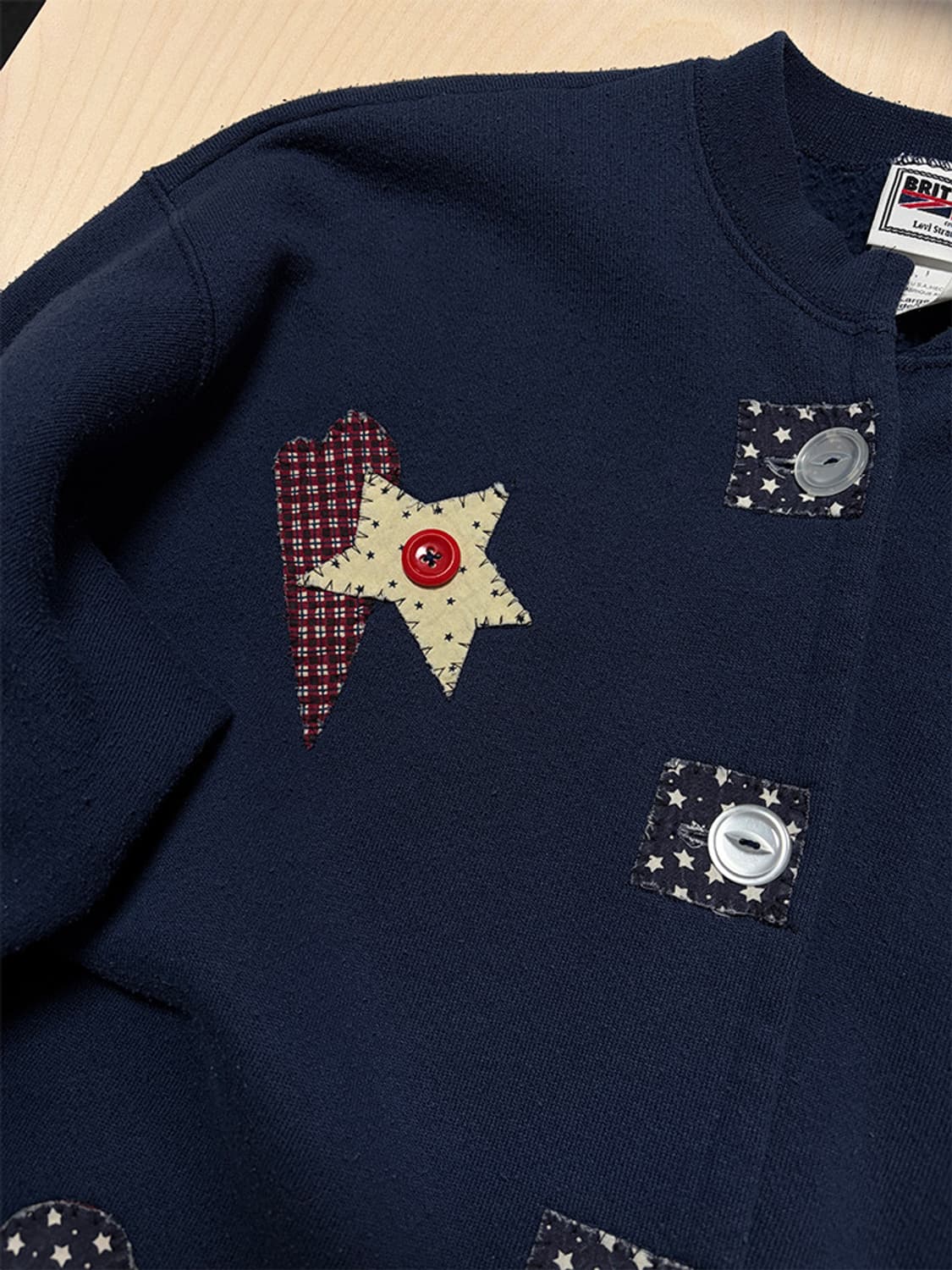 90s USA 패치워크 버튼 가디건  상품이미지5