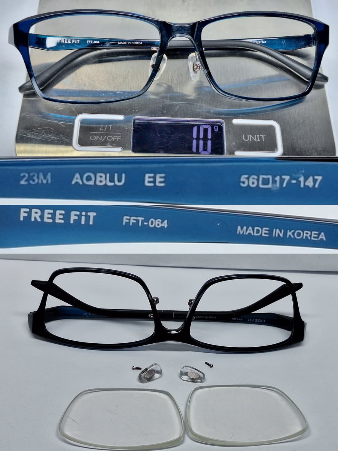 메가네이치바 FREE FIT FFT-064 울템 와이드 아쿠아블루 안경테 상품이미지5