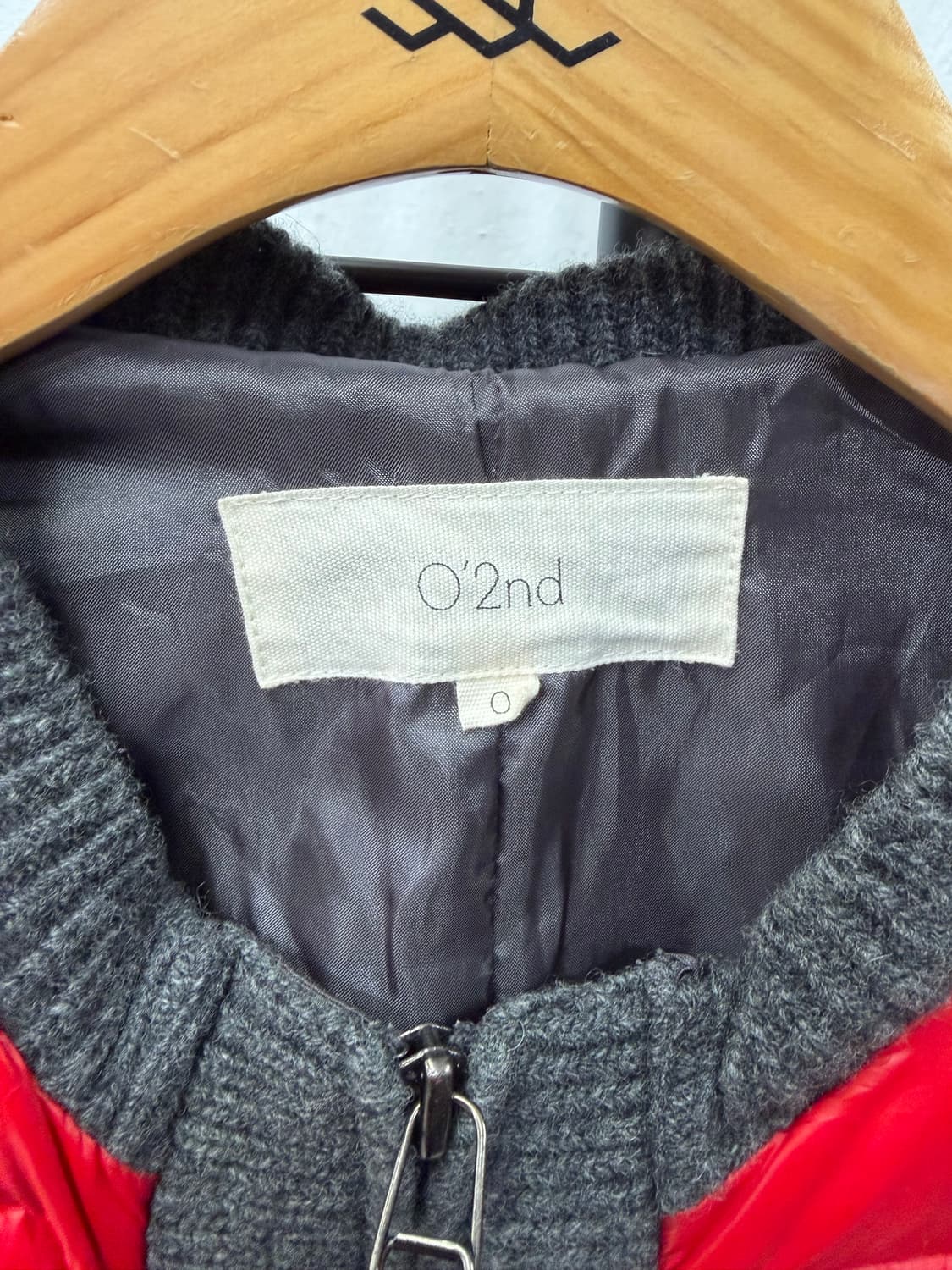 정품) O2ND 오즈세컨 한섬 레드 패딩 니트 덕다운 패딩 44 상품이미지6