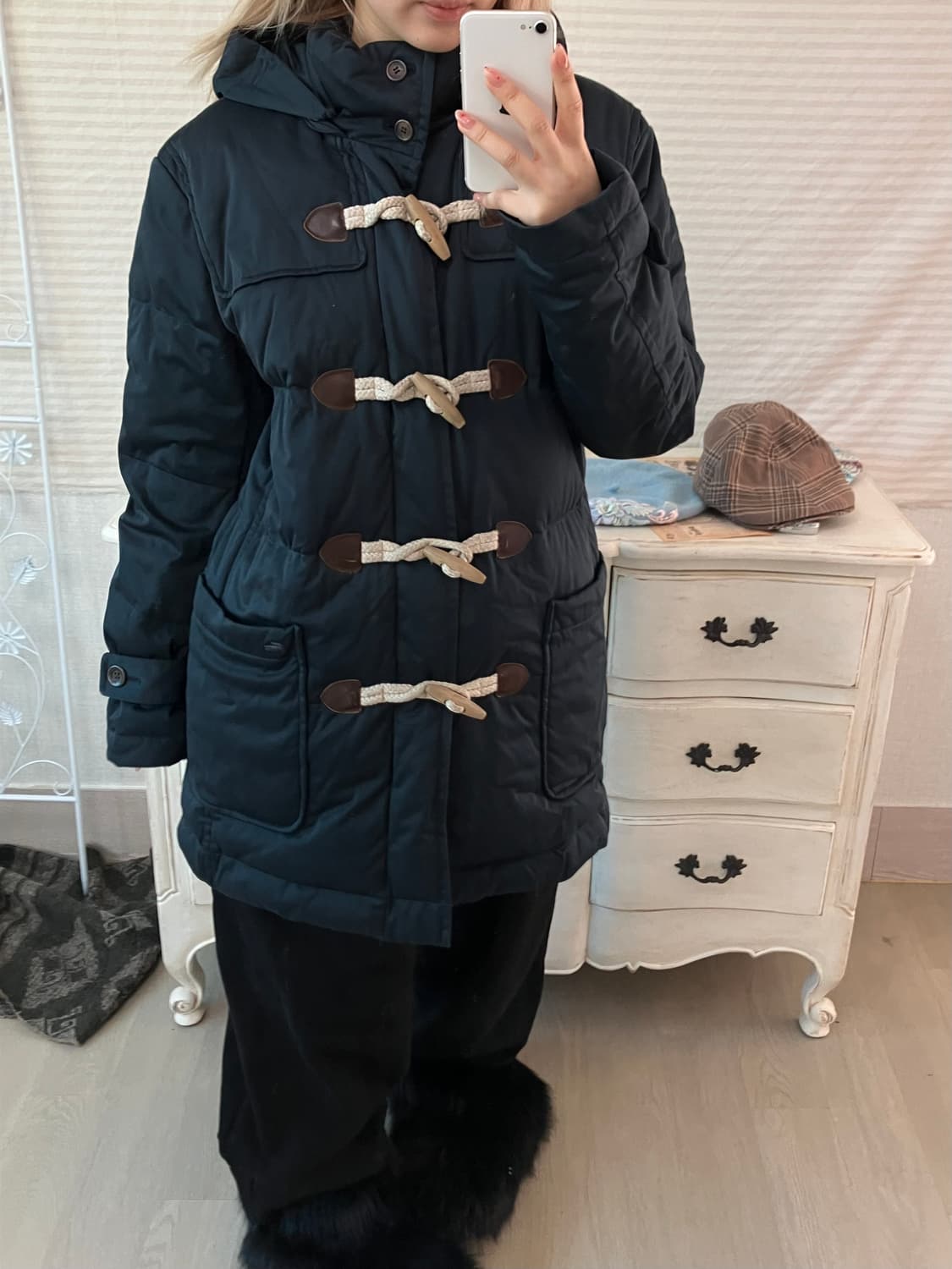 jpn vintage 라코스테 네이비 더플 롱패딩  상품이미지4