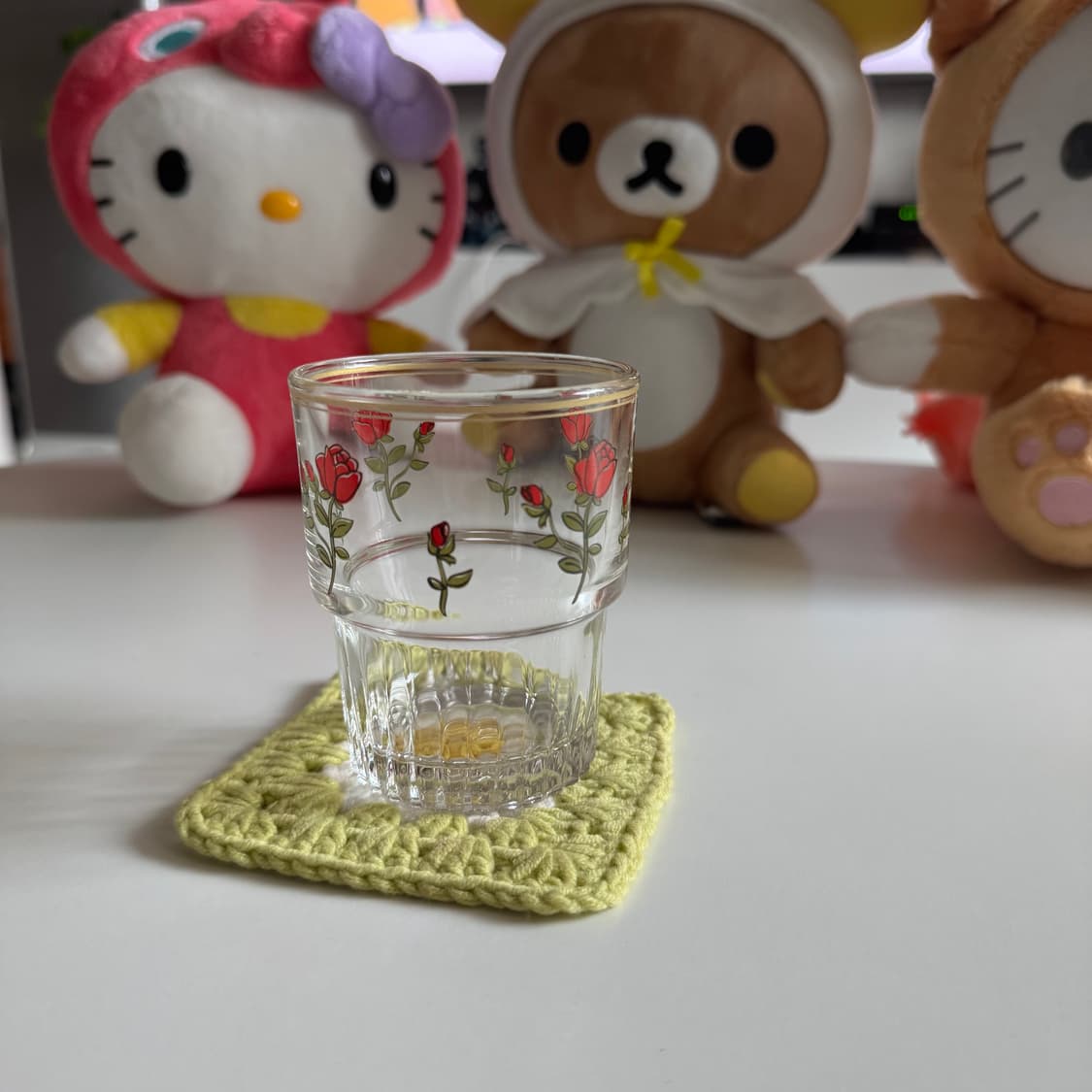 빈티지 레트로 컵 투명유리 장미 원형 물컵 1p 상품이미지7