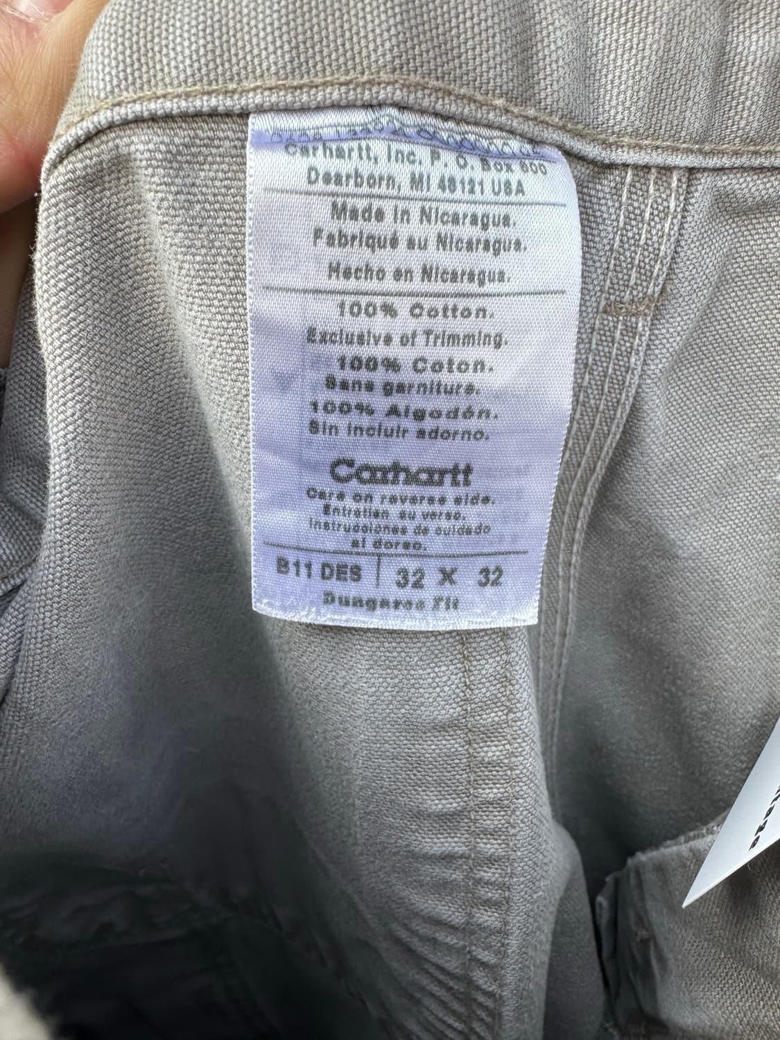 칼하트 빈티지 b11 des 싱글니 카펜터 워크 팬츠 그레이 상품이미지8